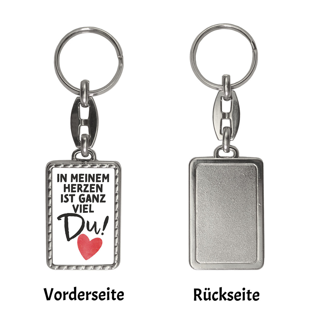 Herz Schlüsselanhänger mit Spruch In meinem Herzen ist ganz viel Du