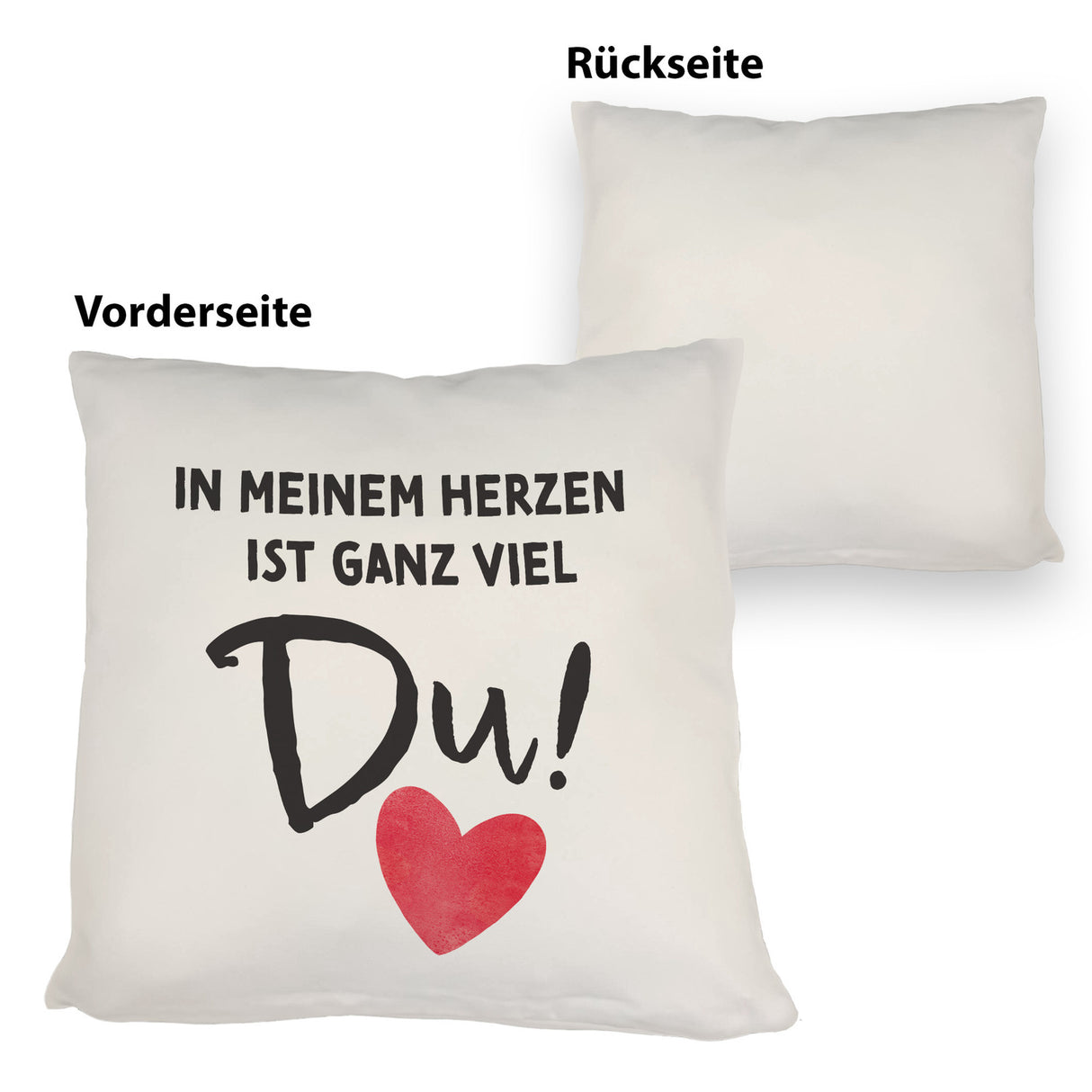 Herz Kissen mit Spruch In meinem Herzen ist ganz viel Du