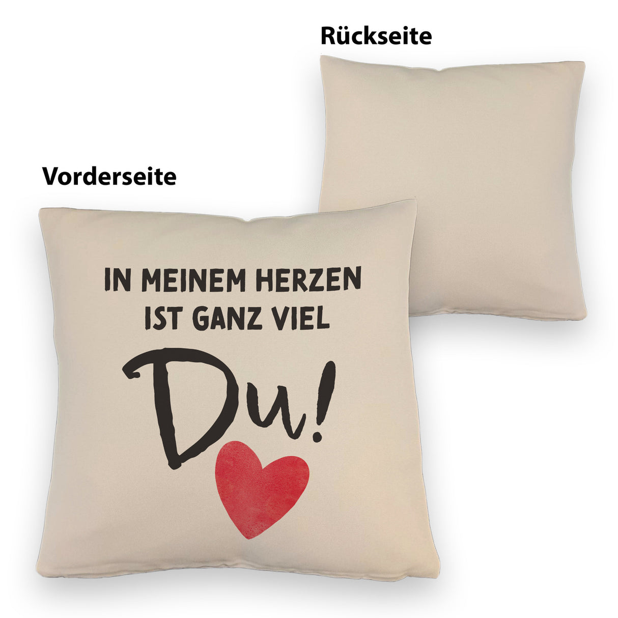 Herz Kissen mit Spruch In meinem Herzen ist ganz viel Du