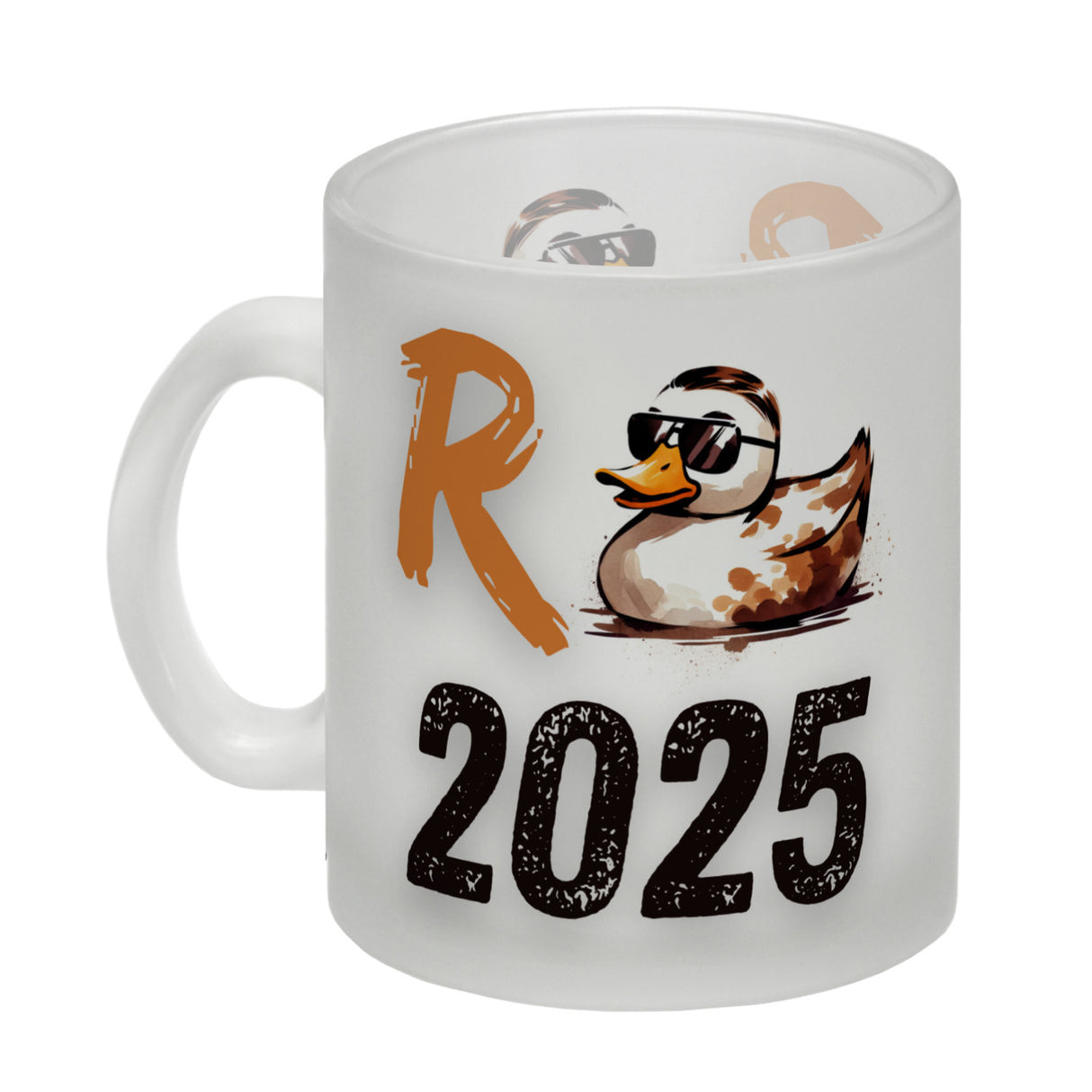 Ente mit Sonnenbrille Kaffeebecher mit Spruch Rente 2025