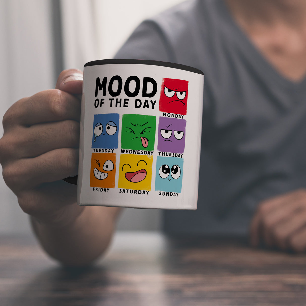 Emotionen Kaffeebecher mit Spruch Mood of the Day