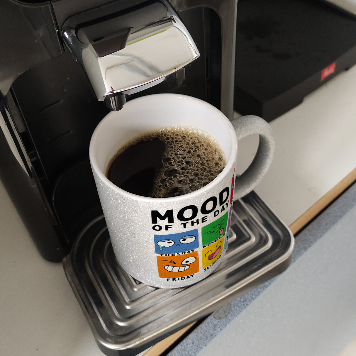 Emotionen Kaffeebecher mit Spruch Mood of the Day