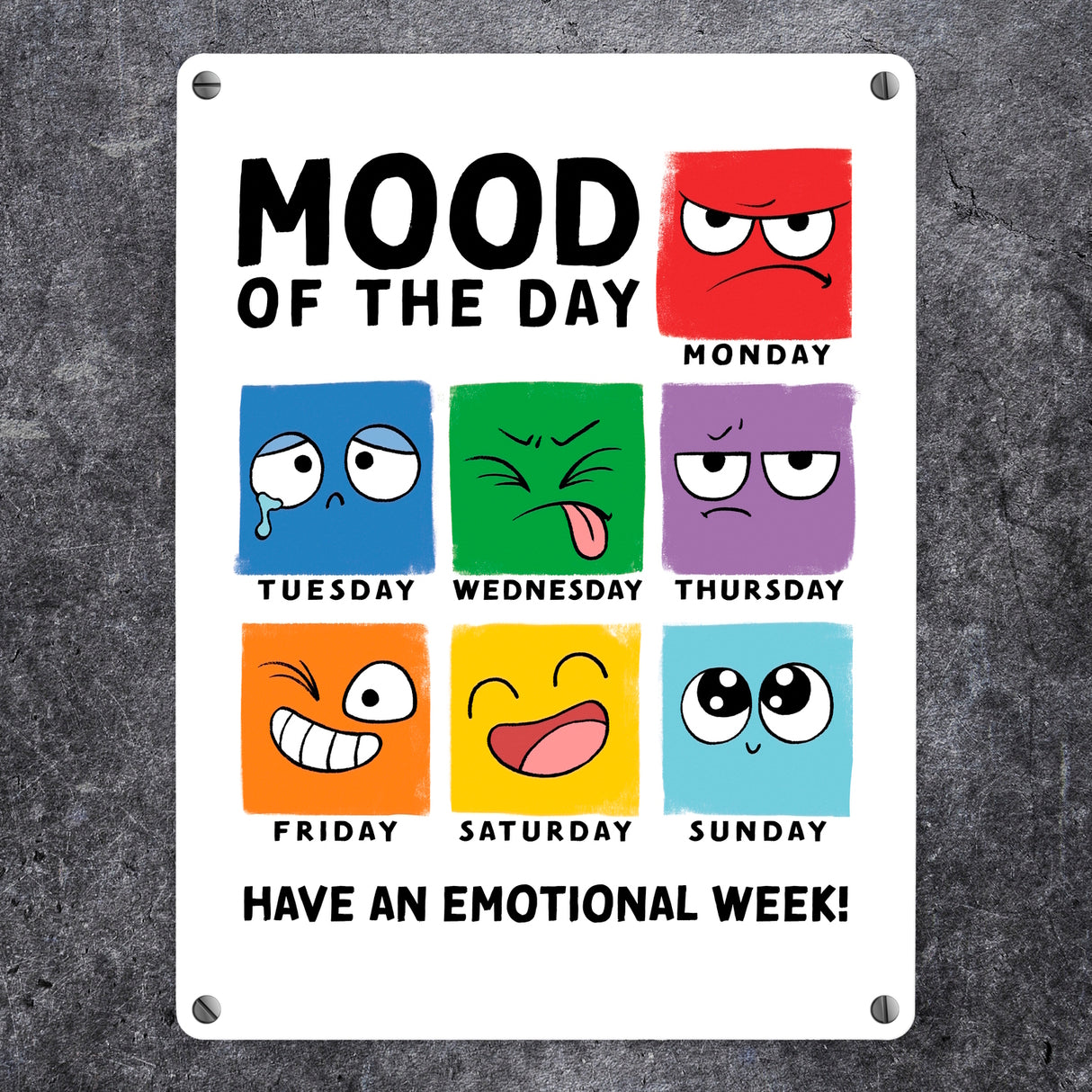 Emotionen Metallschild in 15x20 cm mit Spruch Mood of the Day