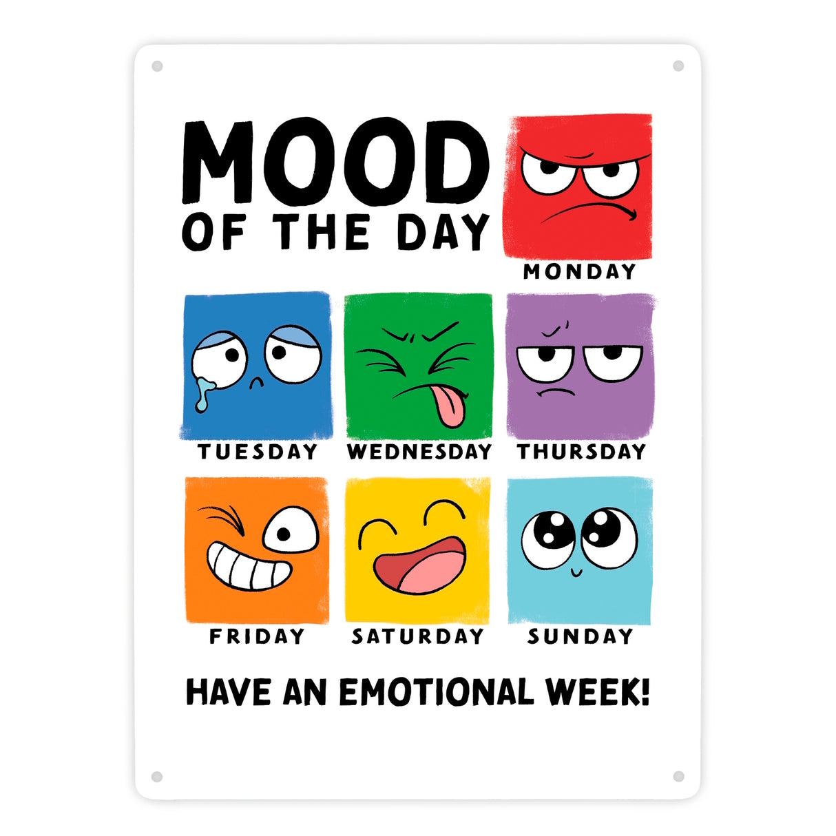 Emotionen Metallschild in 15x20 cm mit Spruch Mood of the Day