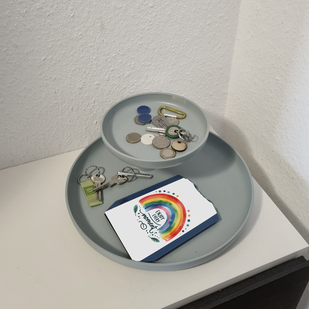Regenbogen Parkscheibe mit Spruch Enjoy every moment