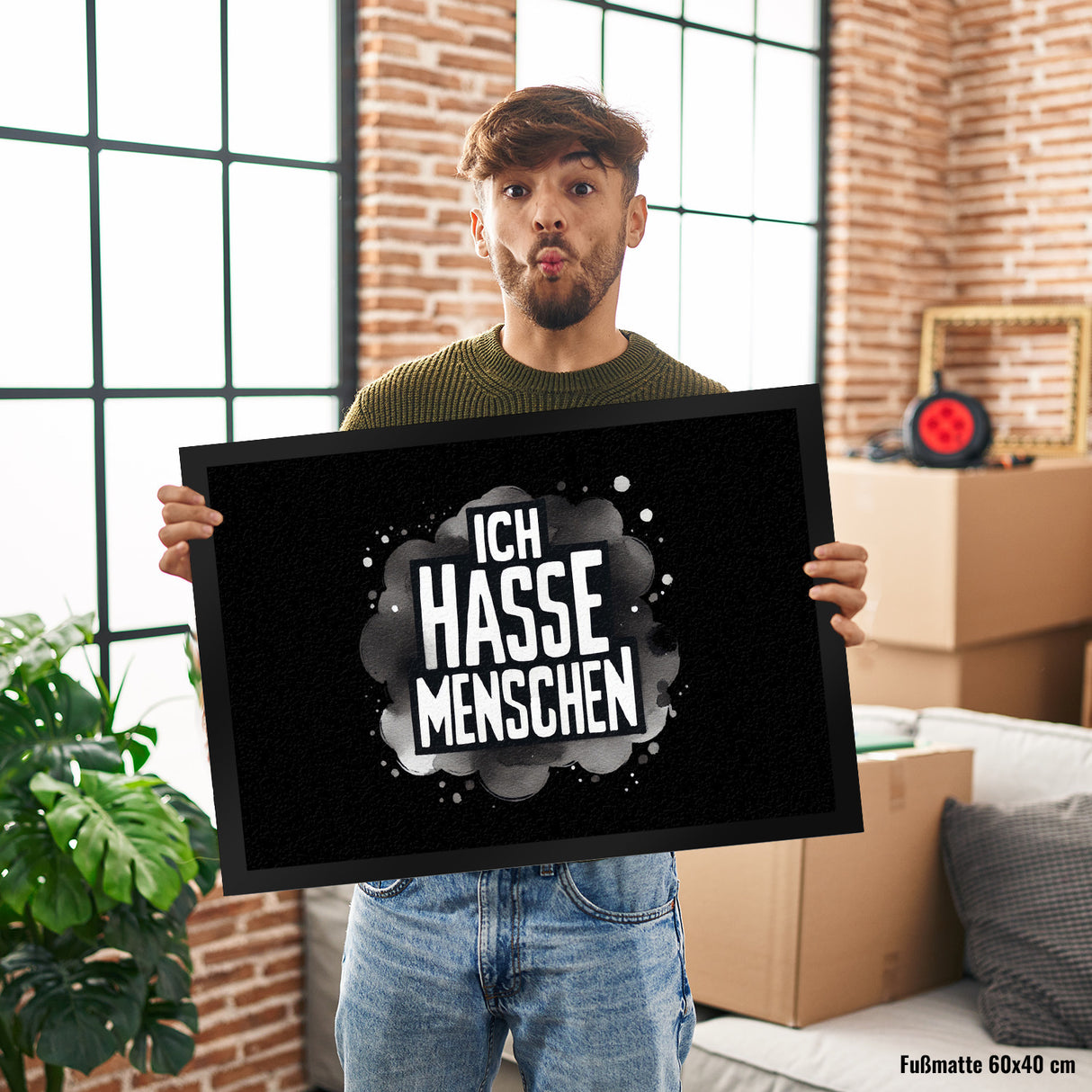 Ich hasse Menschen Fußmatte in 35x50 cm