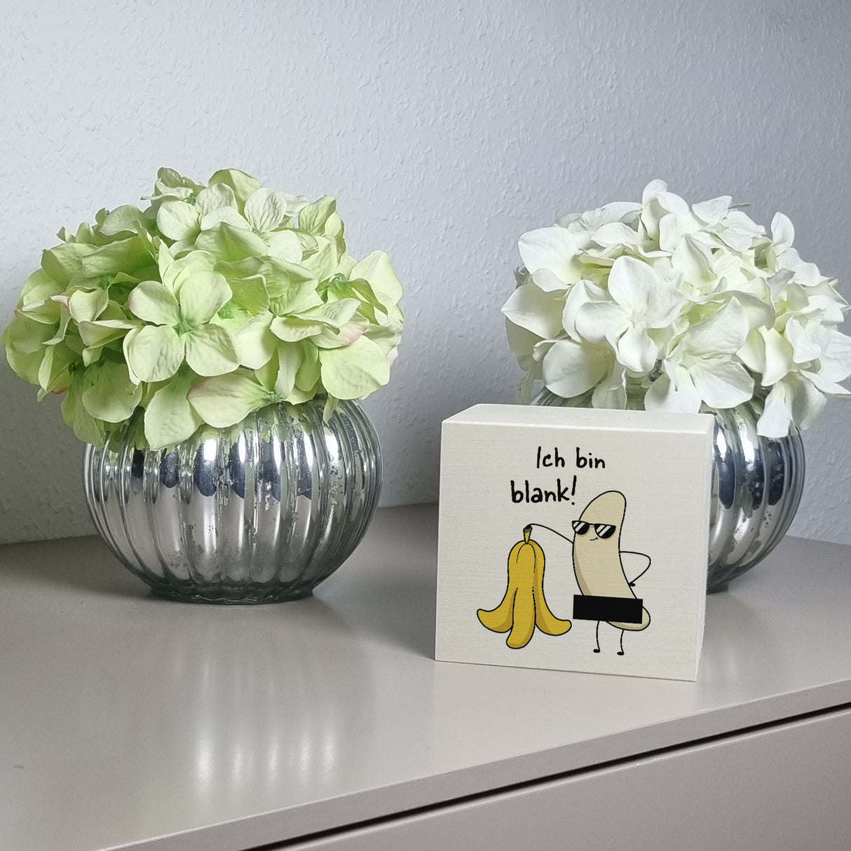 Nackte Banane Spardose mit Spruch Ich bin blank