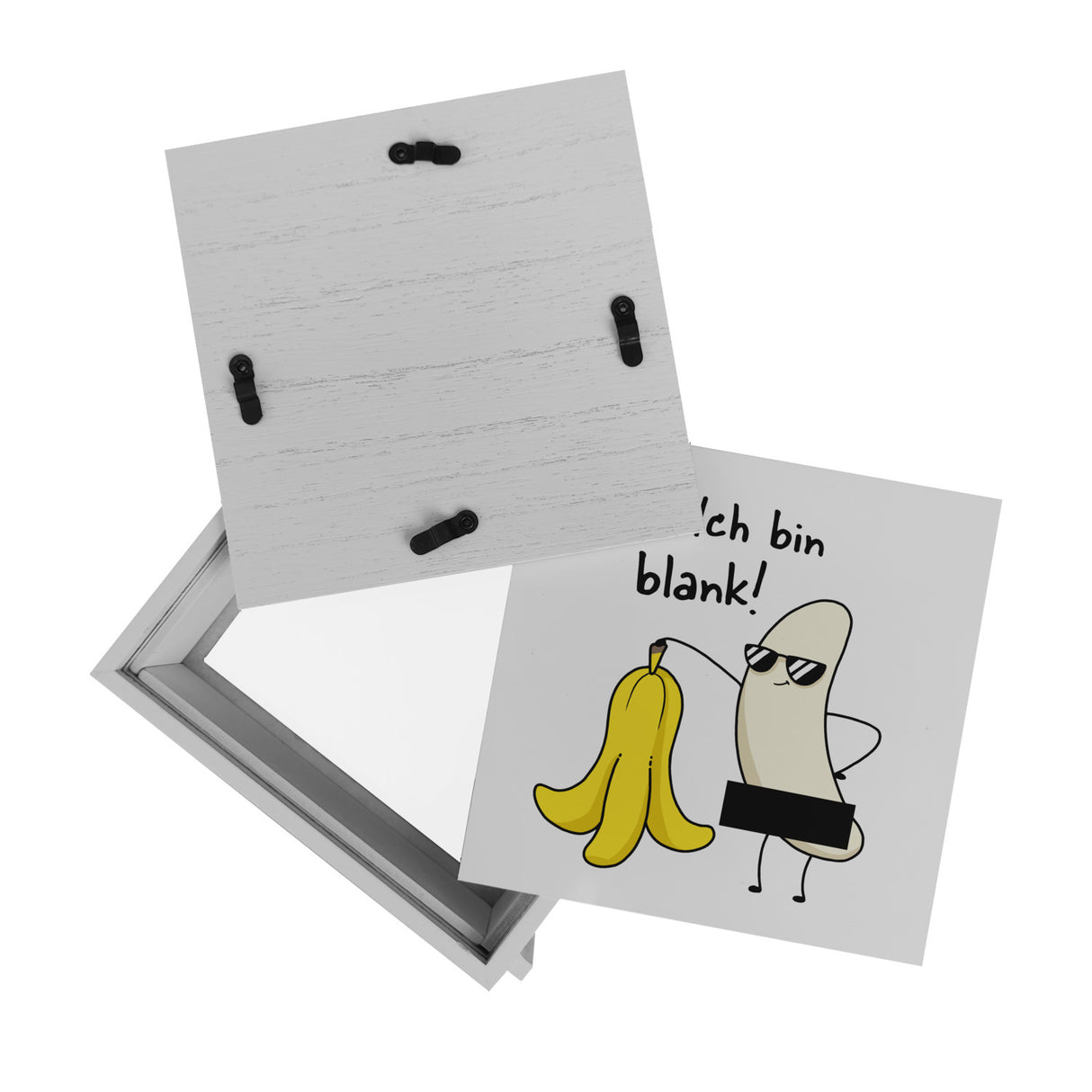 Nackte Banane Spardose mit Spruch Ich bin blank