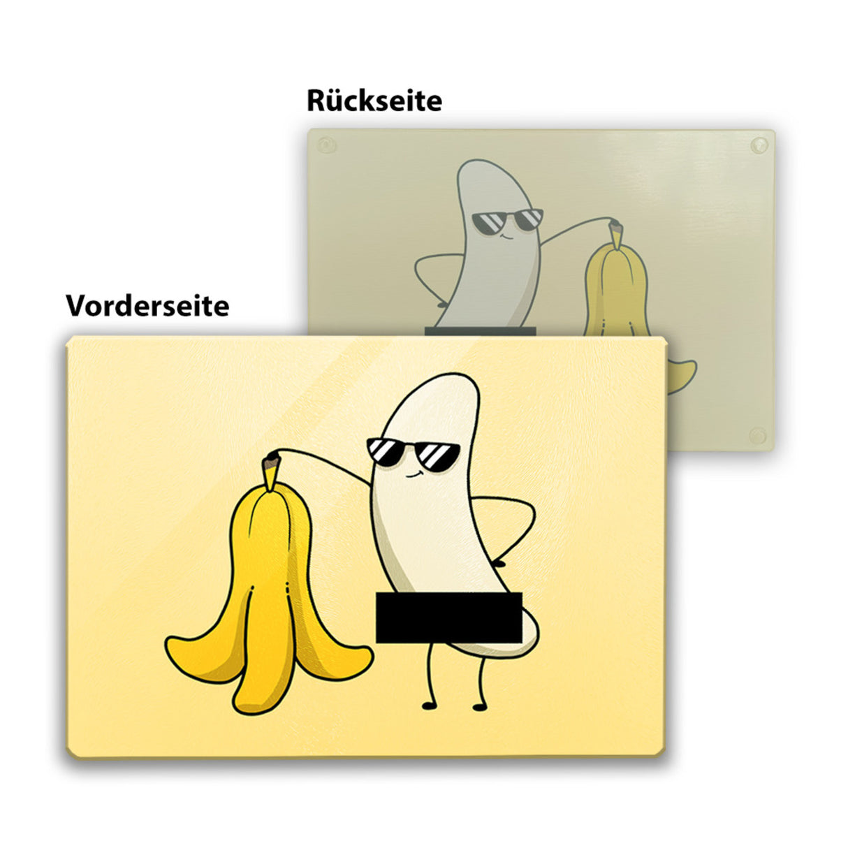 Nackte Banane Schneidebrett aus Glas Glas