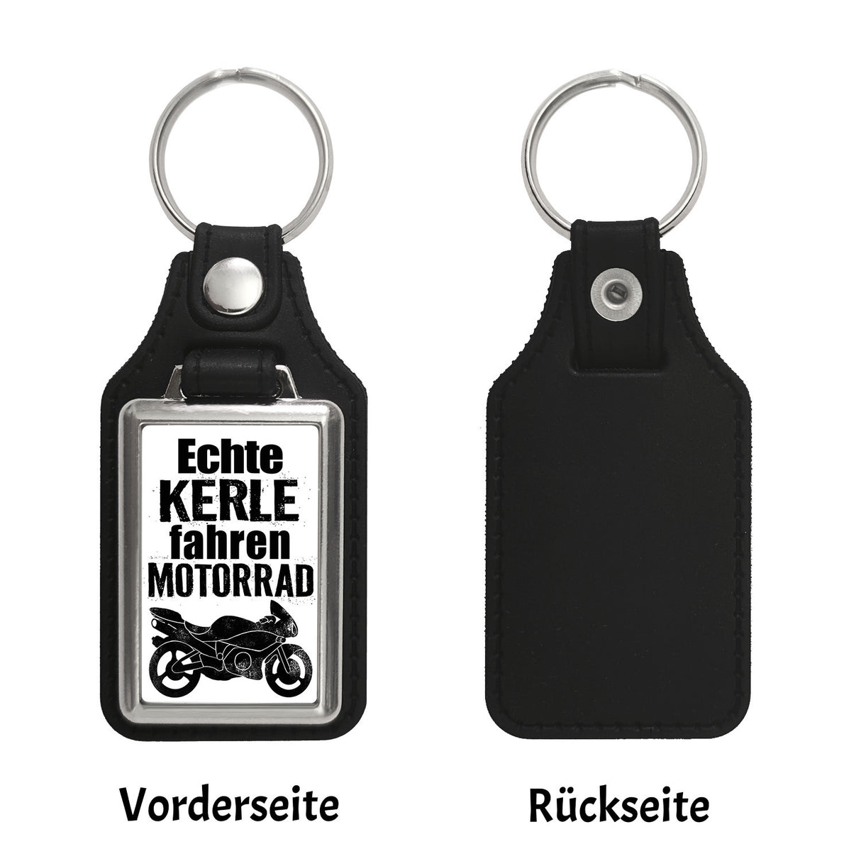 Motorrad Schlüsselanhänger mit Spruch Echte Kerle fahren Motorrad