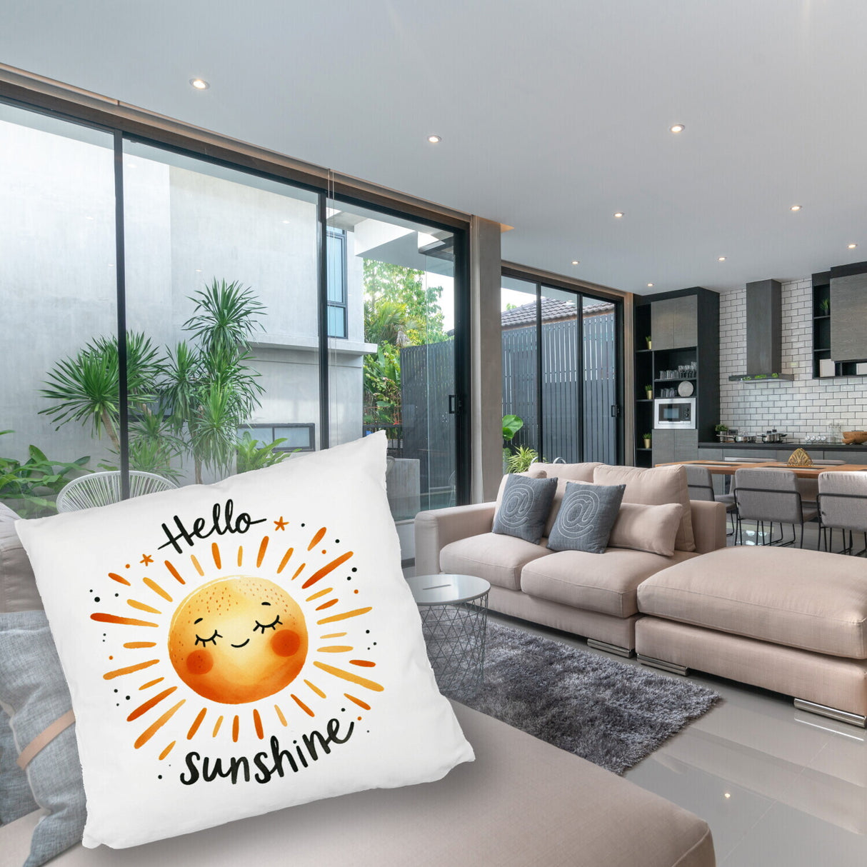 Sonne Freundschaft Kissen mit Spruch Hello sunshine