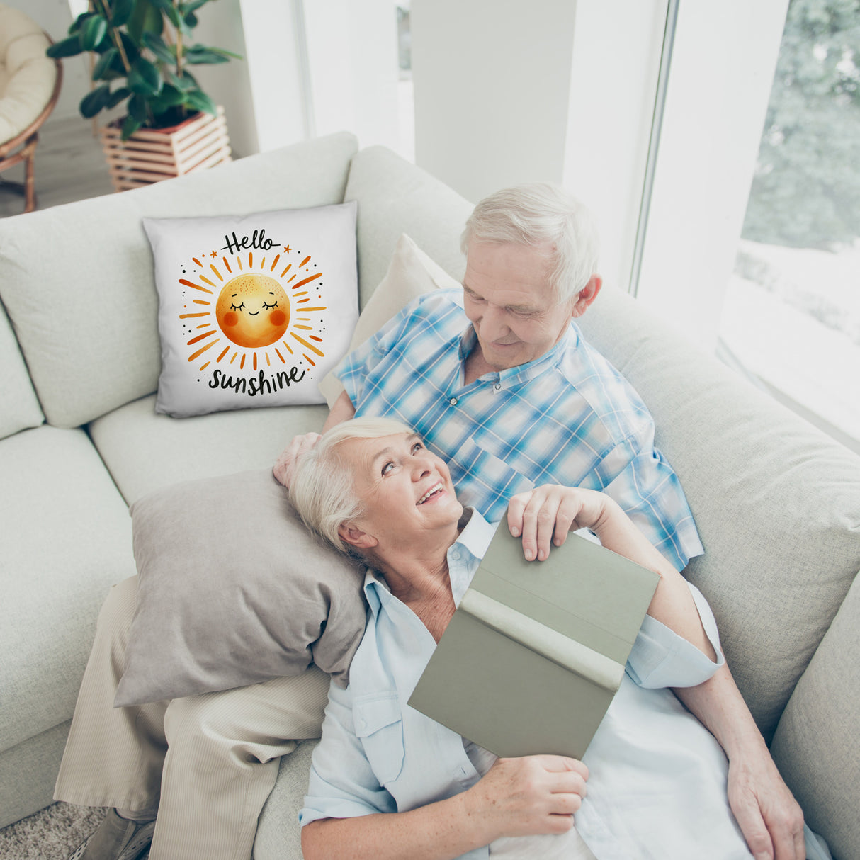 Sonne Freundschaft Kissen mit Spruch Hello sunshine