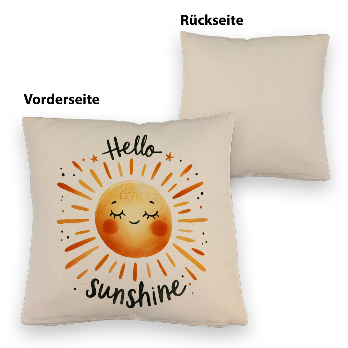 Sonne Freundschaft Kissen mit Spruch Hello sunshine