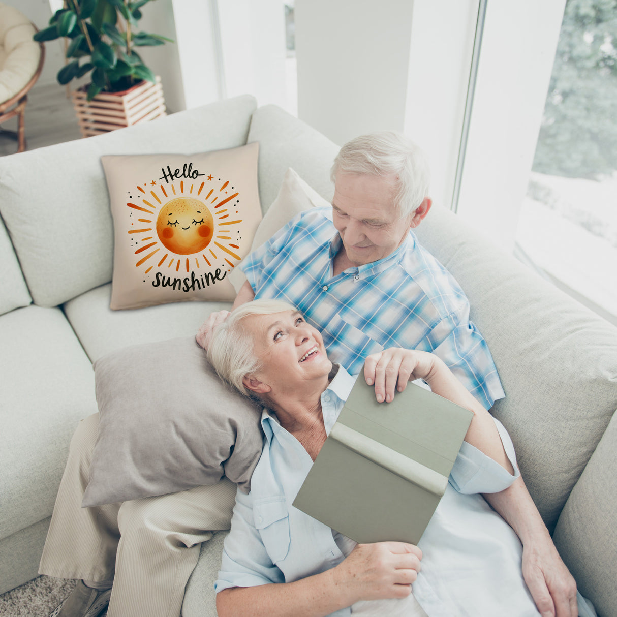 Sonne Freundschaft Kissen mit Spruch Hello sunshine