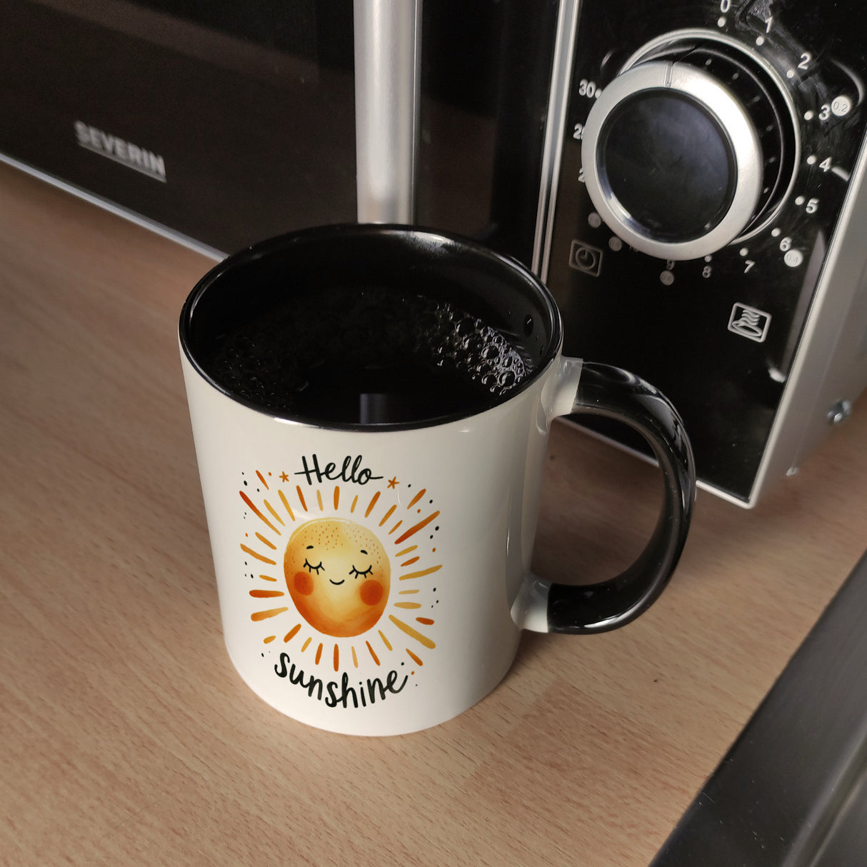 Sonne Freundschaft Kaffeebecher mit Spruch Hello sunshine