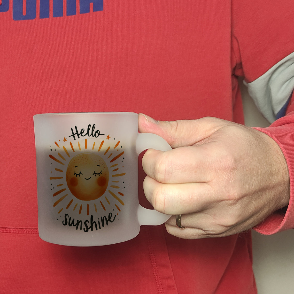 Sonne Freundschaft Kaffeebecher mit Spruch Hello sunshine