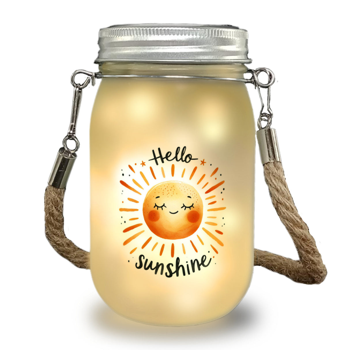 Sonne Freundschaft Solarlicht mit Spruch Hello sunshine