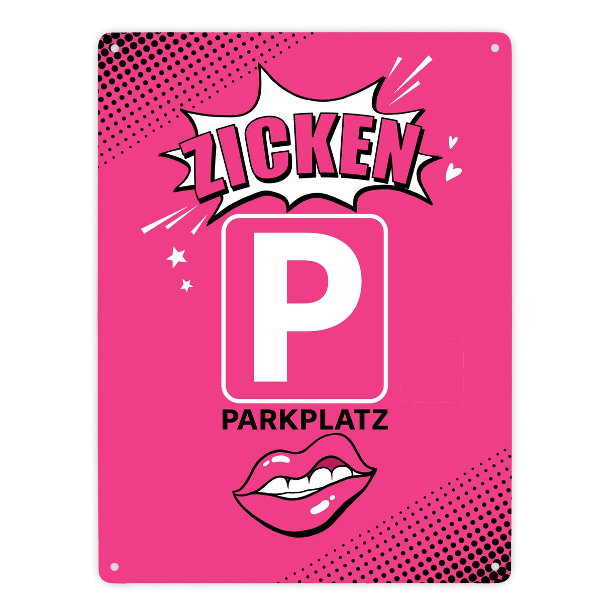 Zicke Metallschild in 15x20 cm mit Spruch Zicken Parkplatz