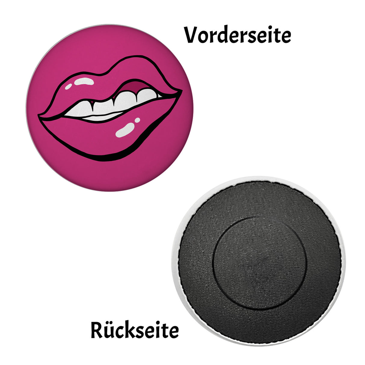 Kussmund Retro Magnet rund
