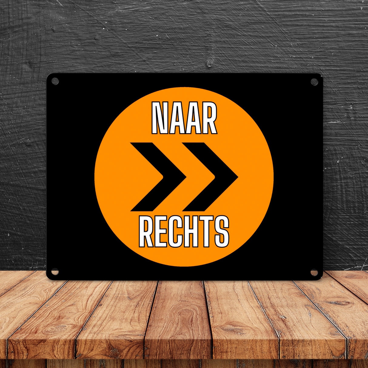 Holland Fangesang Richtungsschild Metallschild in 15x20 cm mit Spruch Naar rechts