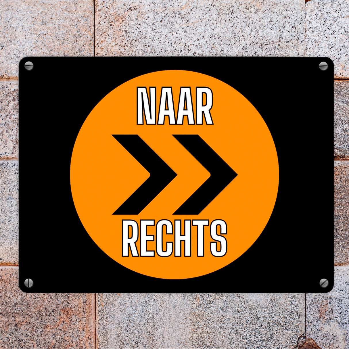 Holland Fangesang Richtungsschild Metallschild in 15x20 cm mit Spruch Naar rechts