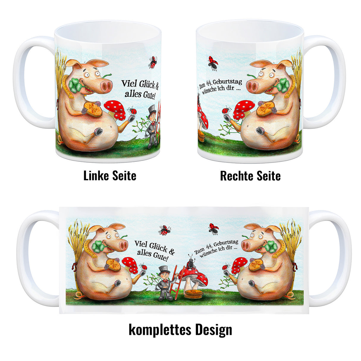 Viel Glück zum 44. Geburtstag Kaffeebecher