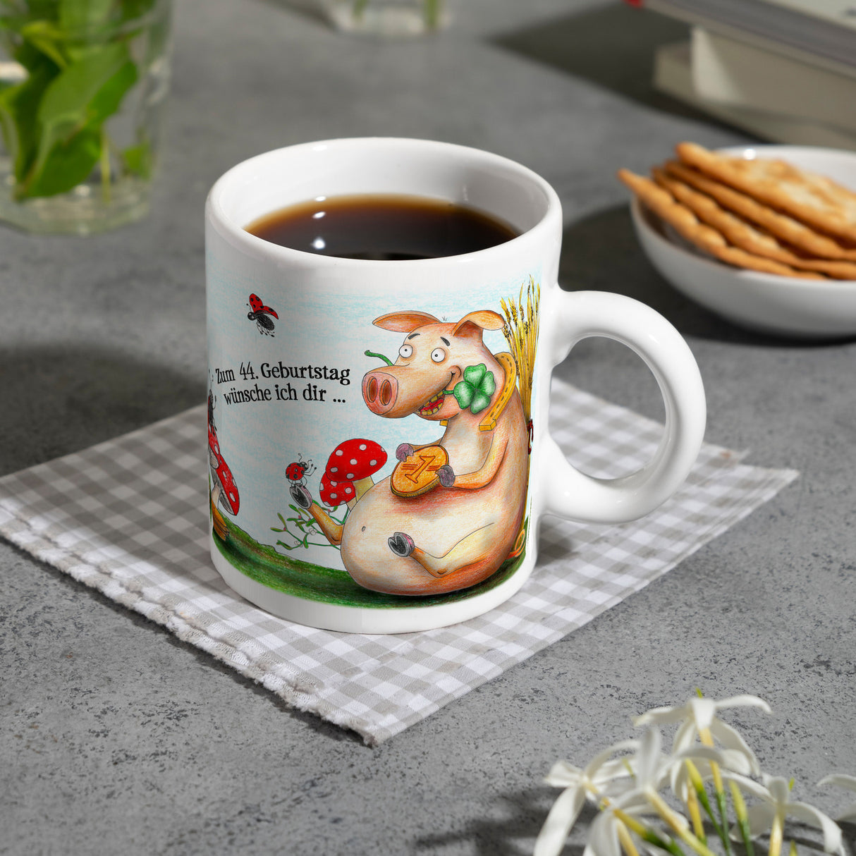 Viel Glück zum 44. Geburtstag Kaffeebecher