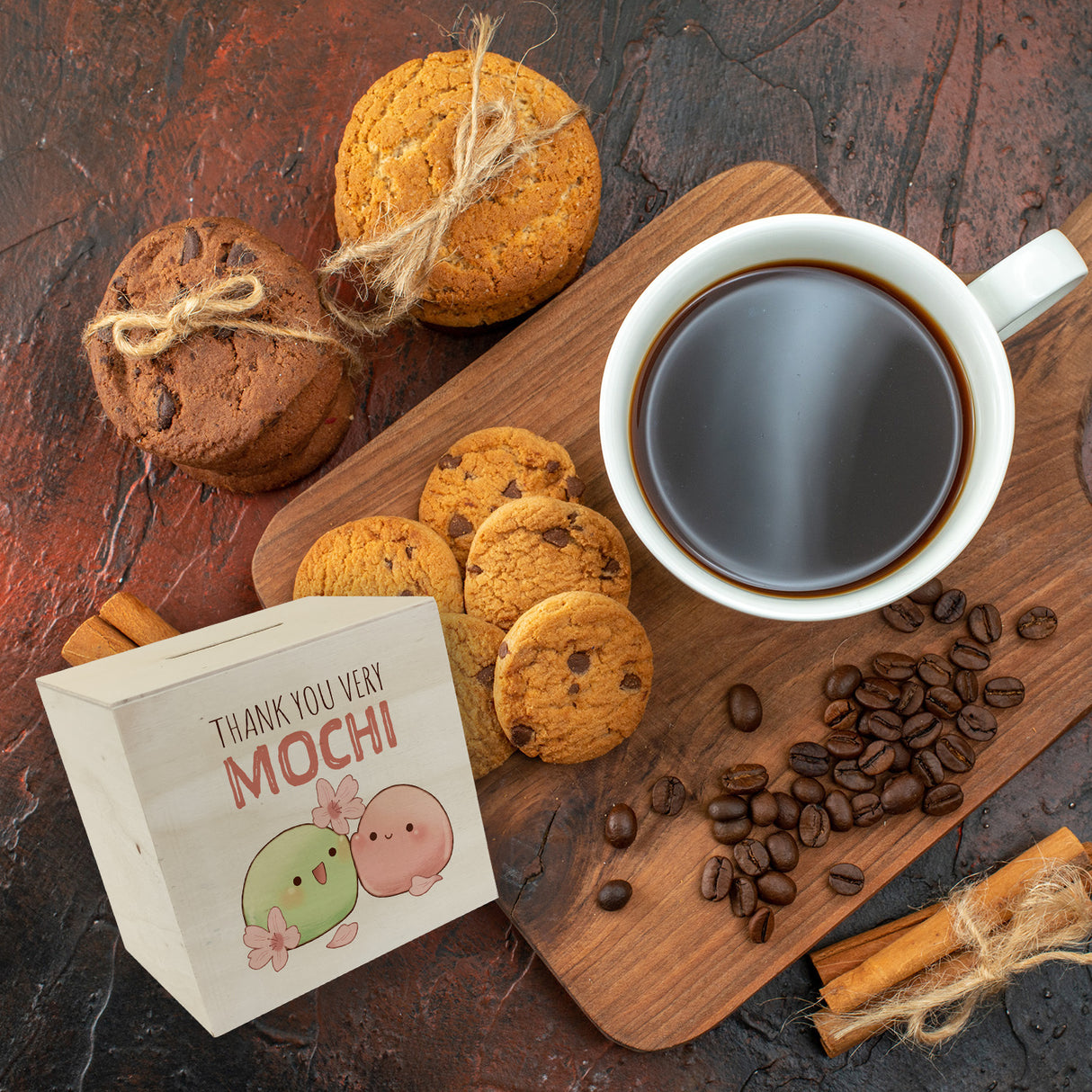 Mochi Spardose mit Spruch Thank you very Mochi