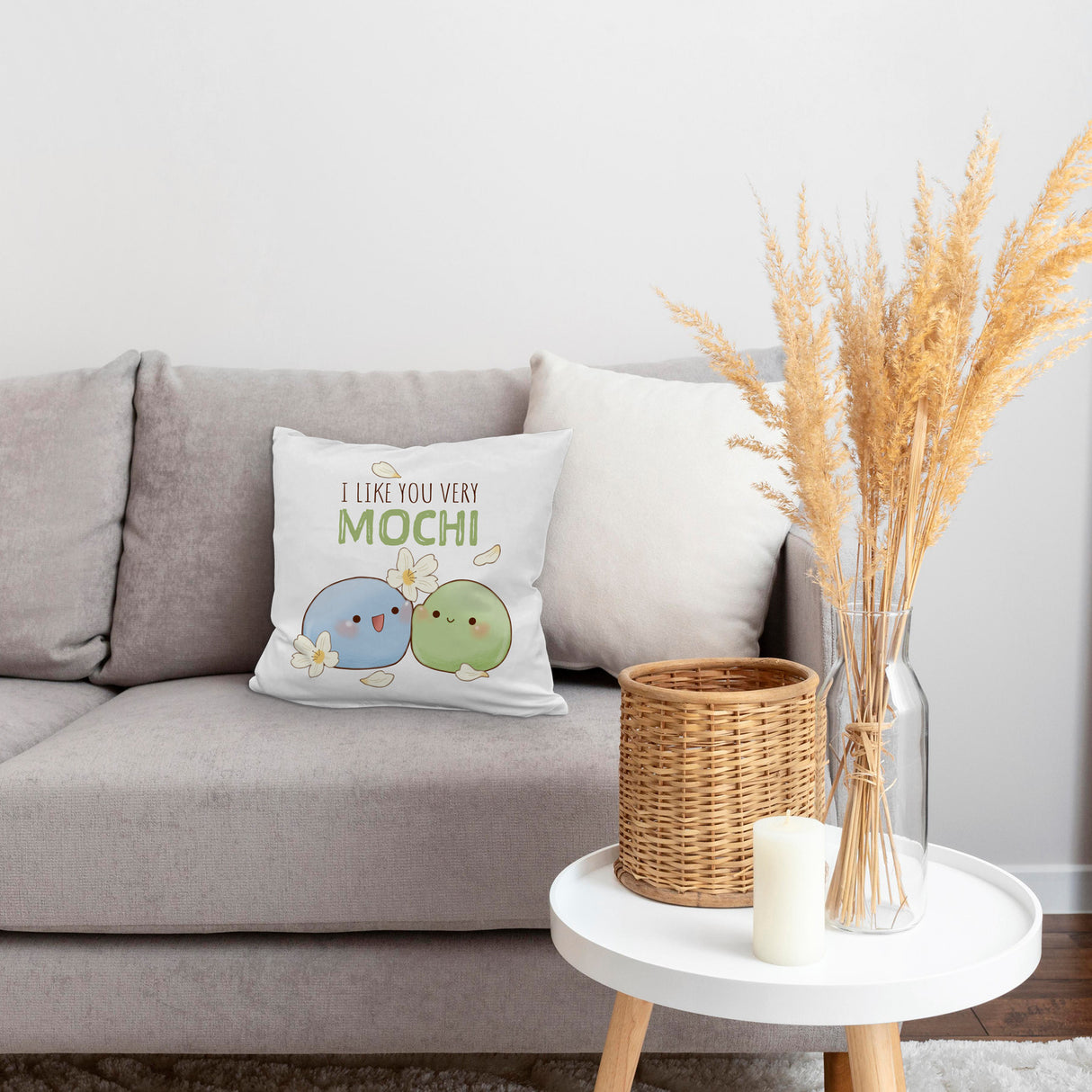 Mochi Freunde Kissen mit Spruch I like you very Mochi