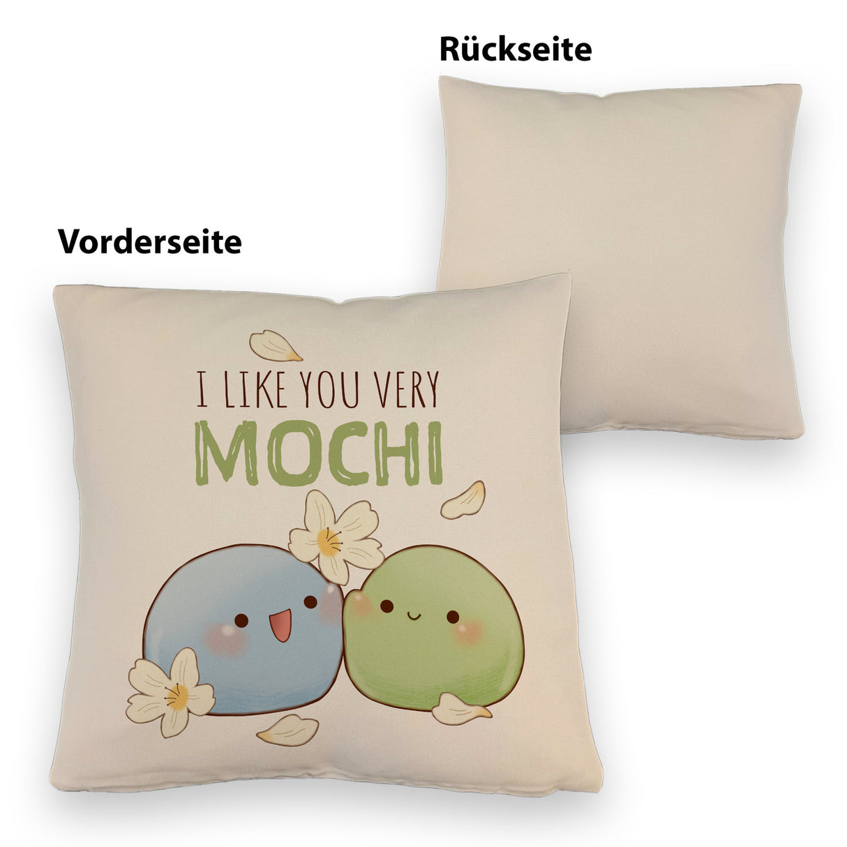 Mochi Freunde Kissen mit Spruch I like you very Mochi