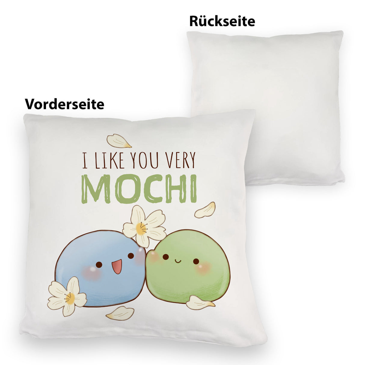 Mochi Freunde Kissen mit Spruch I like you very Mochi