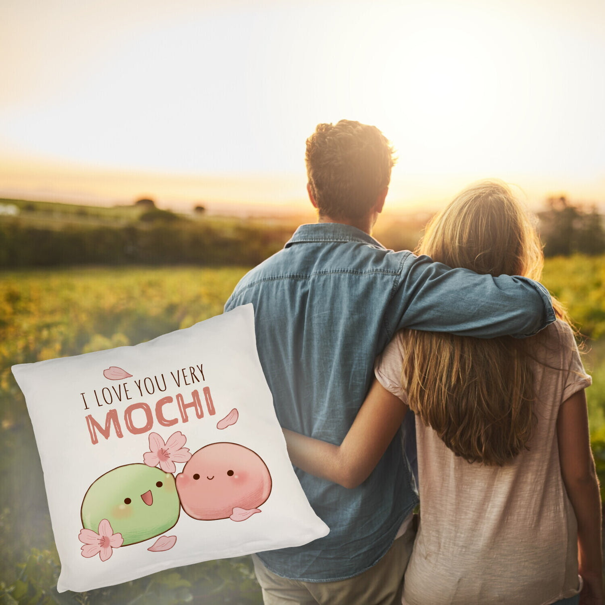 Mochi Paar Kissen mit Spruch I love you very Mochi