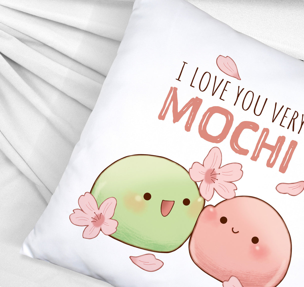 Mochi Paar Kissen mit Spruch I love you very Mochi