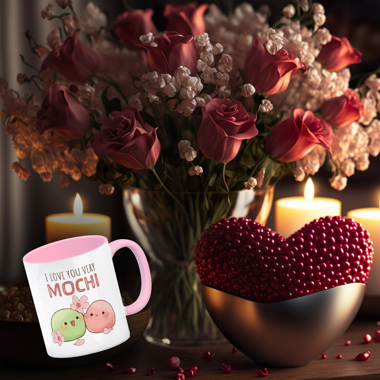 Mochi Paar Kaffeebecher mit Spruch I love you very Mochi