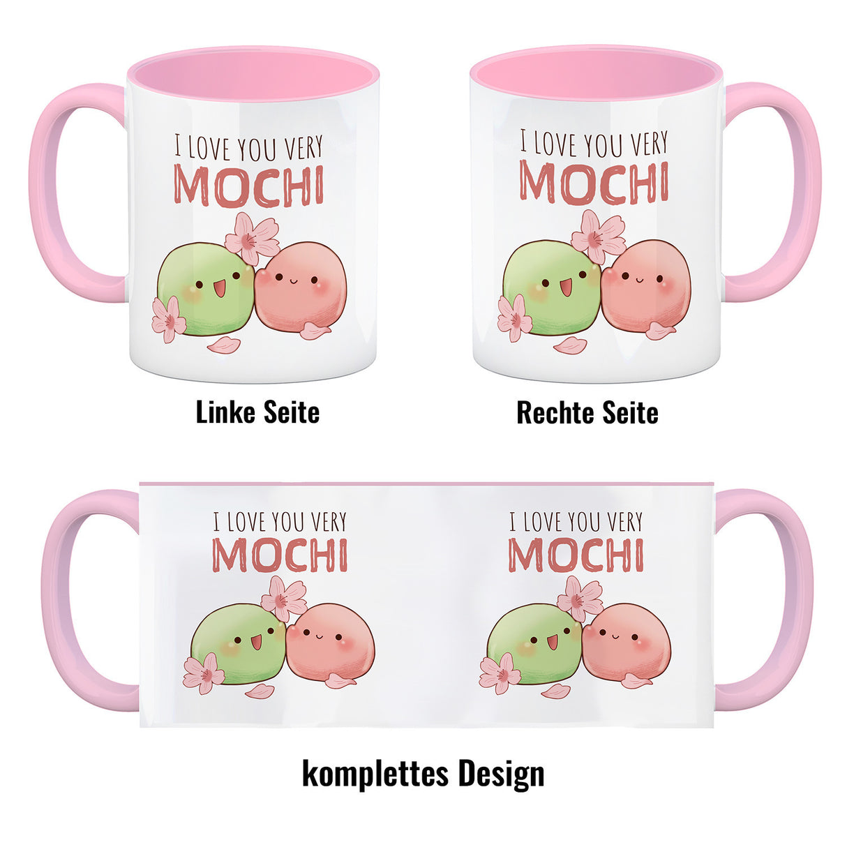 Mochi Paar Kaffeebecher mit Spruch I love you very Mochi