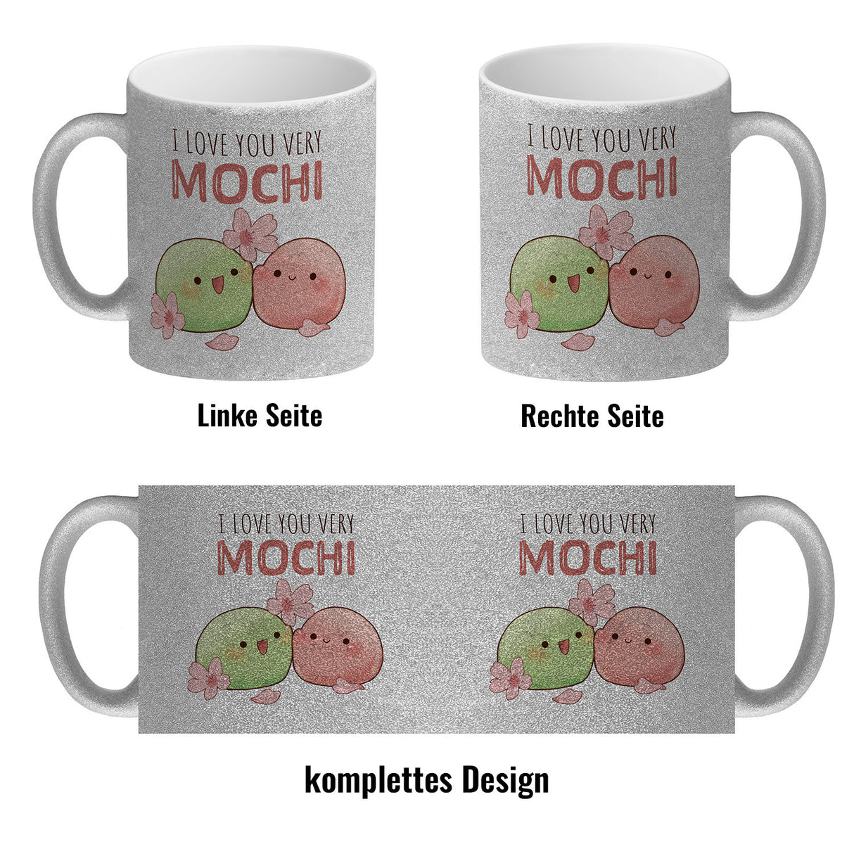 Mochi Paar Kaffeebecher mit Spruch I love you very Mochi