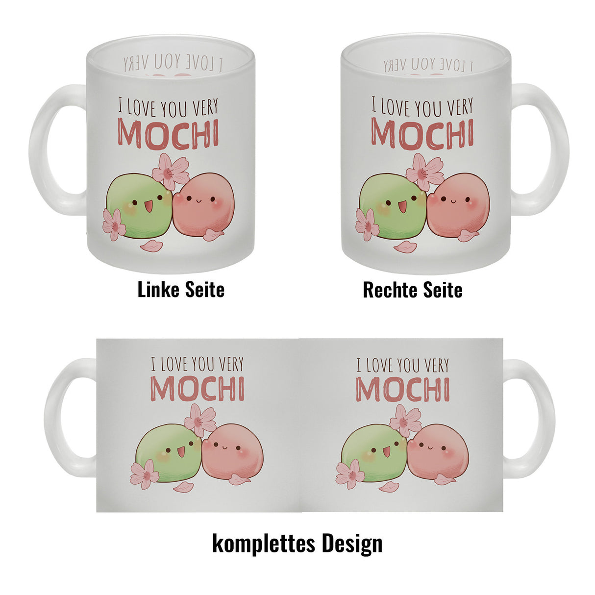 Mochi Paar Kaffeebecher mit Spruch I love you very Mochi
