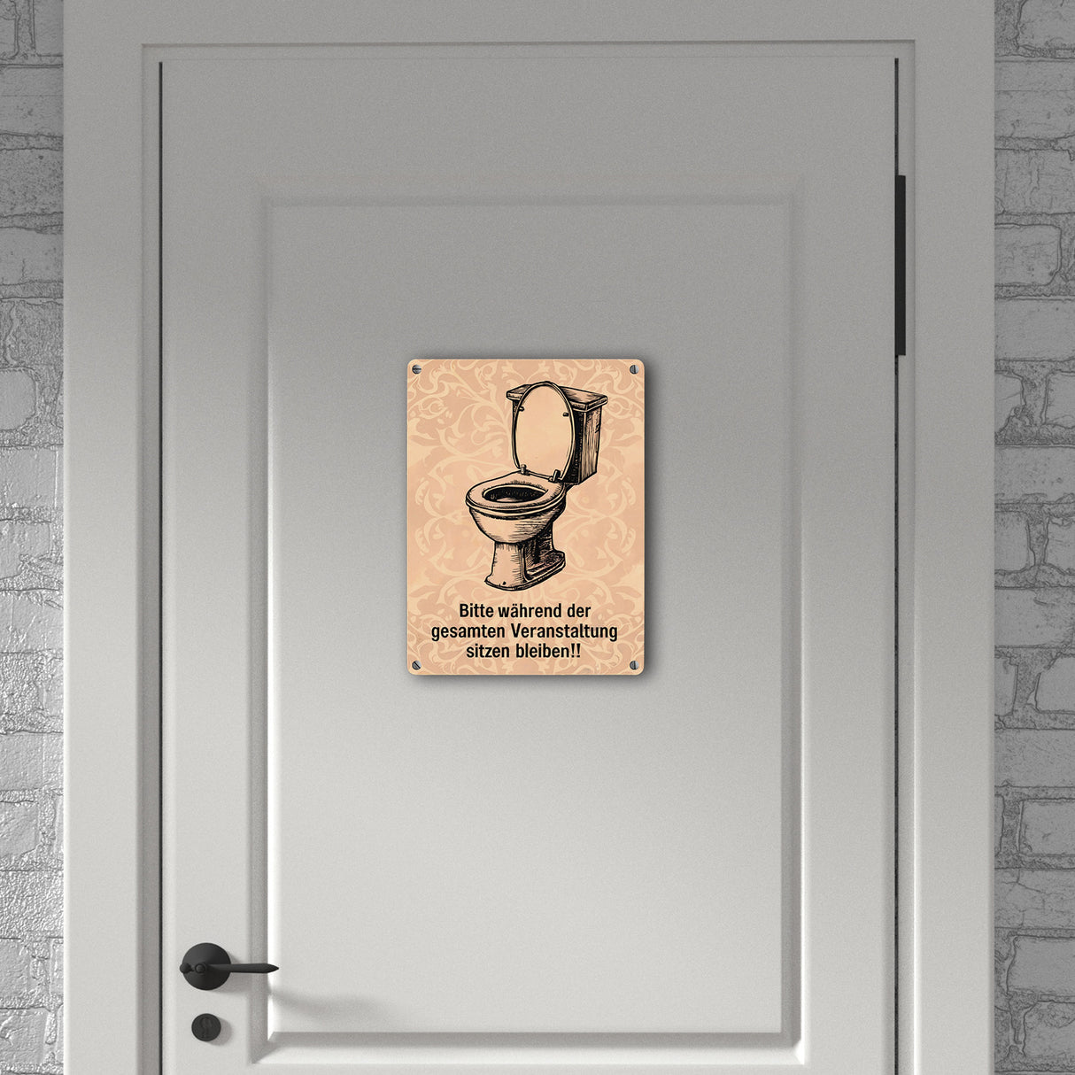Toilettenschüssel Metallschild in 15x20 cm - Bitte sitzen bleiben
