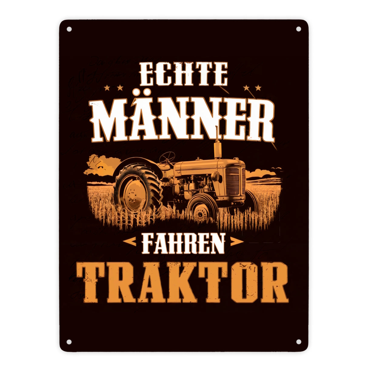 Echte Männer fahren Traktor Metallschild in 15x20 cm
