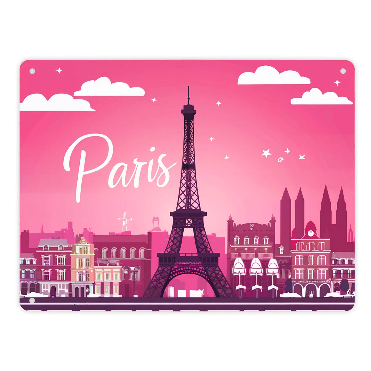 Paris Skyline Metallschild in 15x20 cm