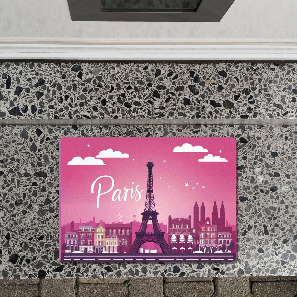 Paris Skyline Fußmatte in 35x50 cm ohne Rand