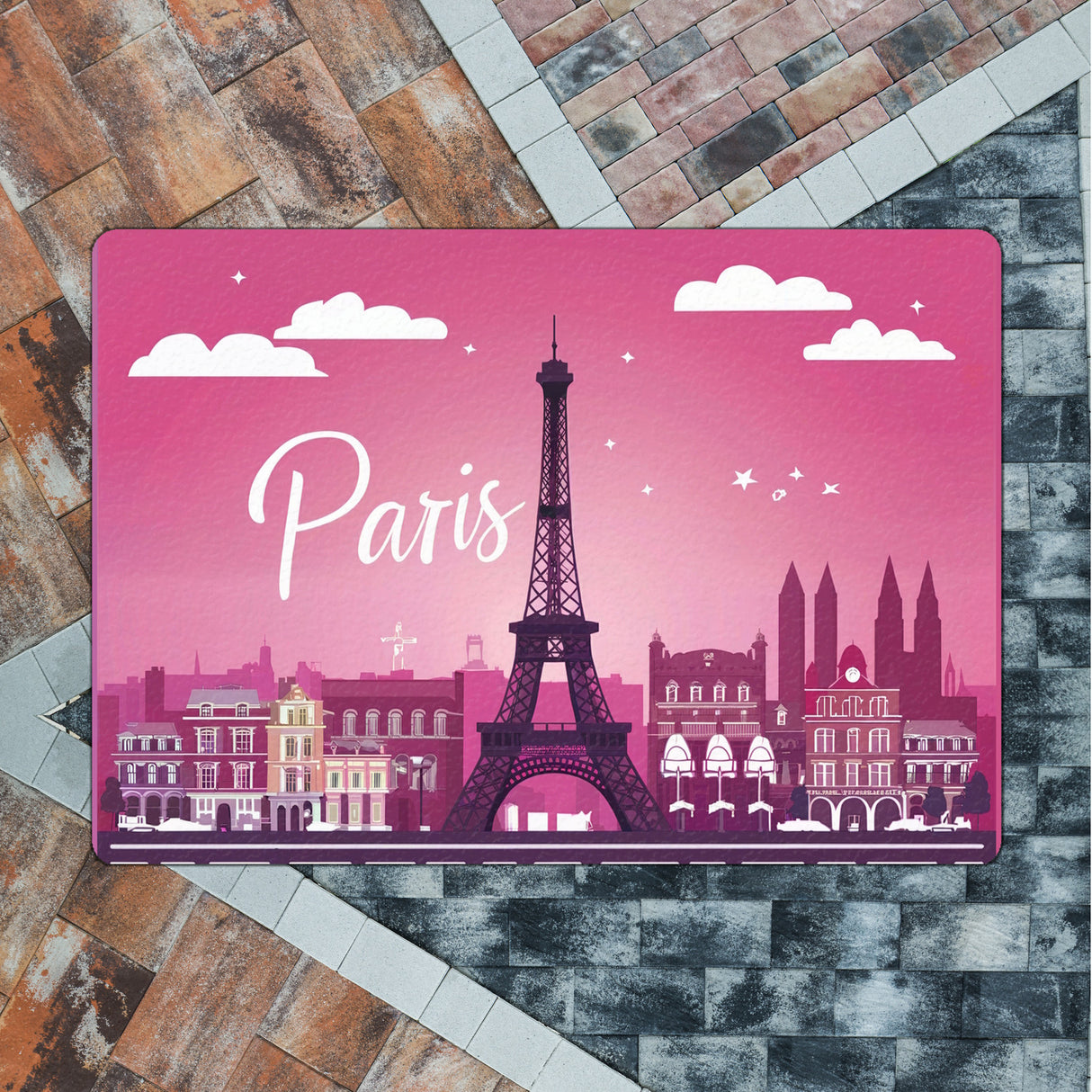 Paris Skyline Fußmatte in 35x50 cm ohne Rand