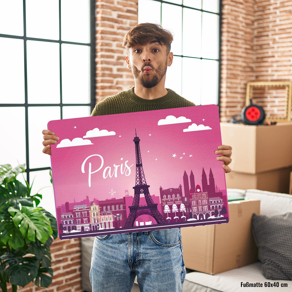 Paris Skyline Fußmatte in 35x50 cm ohne Rand