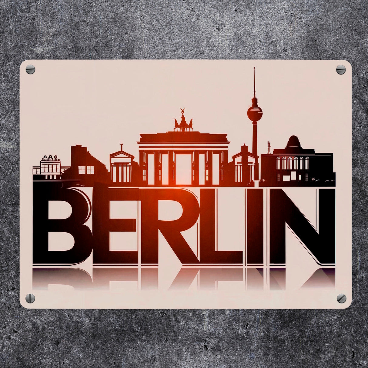 Berlin Skyline Metallschild in 15x20 cm