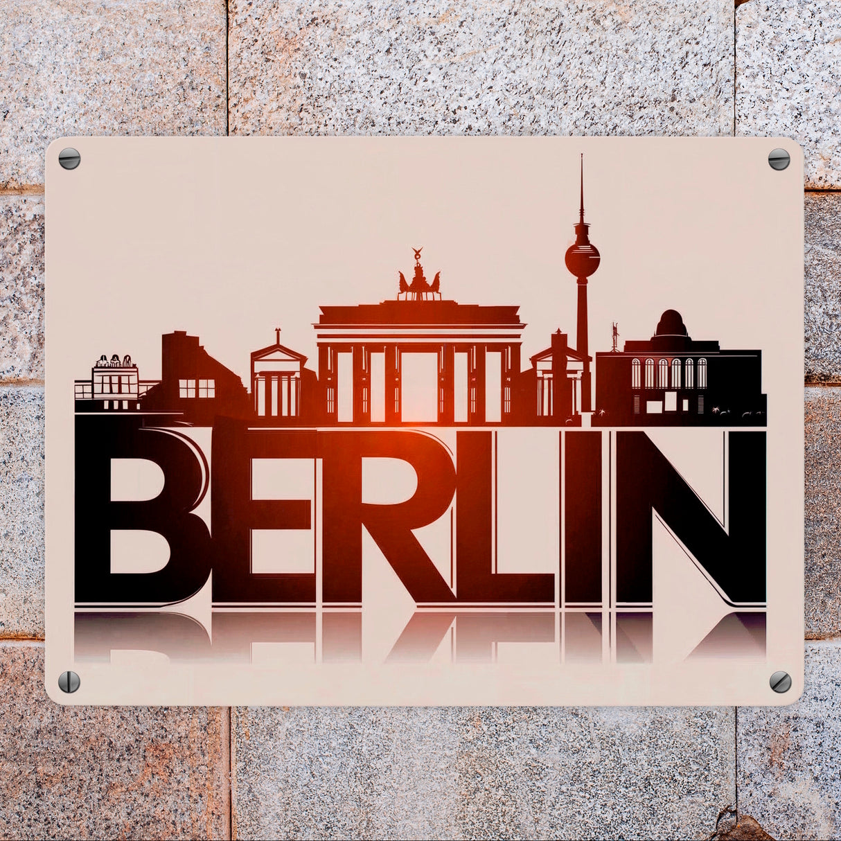 Berlin Skyline Metallschild in 15x20 cm