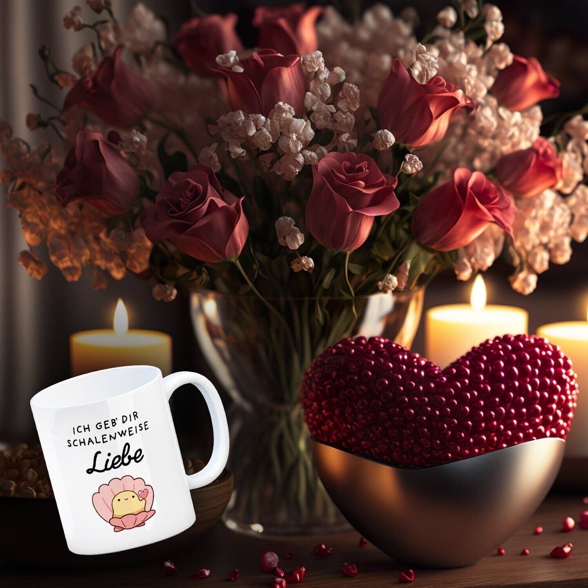 Jelly & Friends Muschel Kaffeebecher mit Spruch Ich geb‘ dir schalenweise Liebe