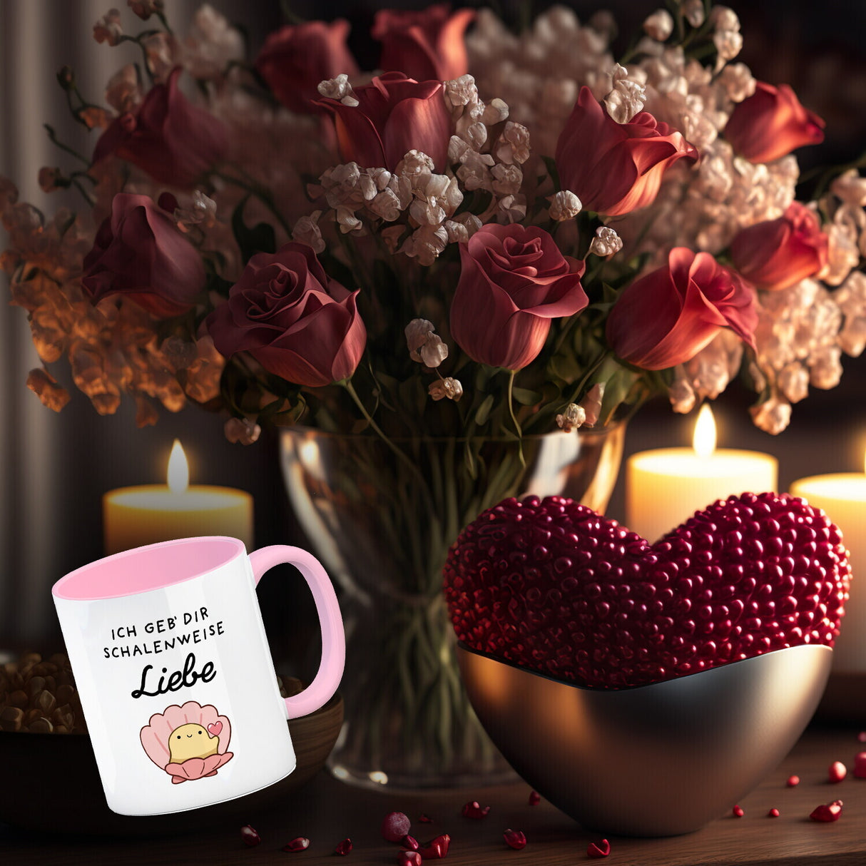 Jelly & Friends Muschel Kaffeebecher mit Spruch Ich geb‘ dir schalenweise Liebe