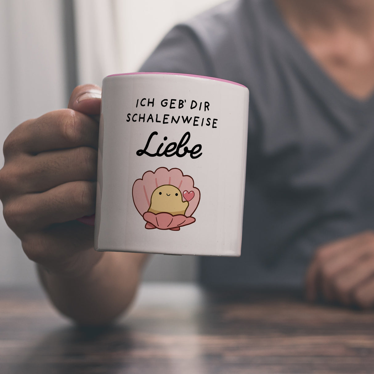 Jelly & Friends Muschel Kaffeebecher mit Spruch Ich geb‘ dir schalenweise Liebe