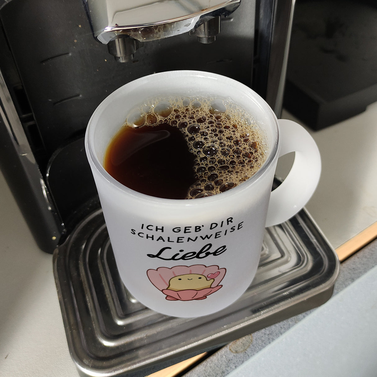 Jelly & Friends Muschel Kaffeebecher mit Spruch Ich geb‘ dir schalenweise Liebe