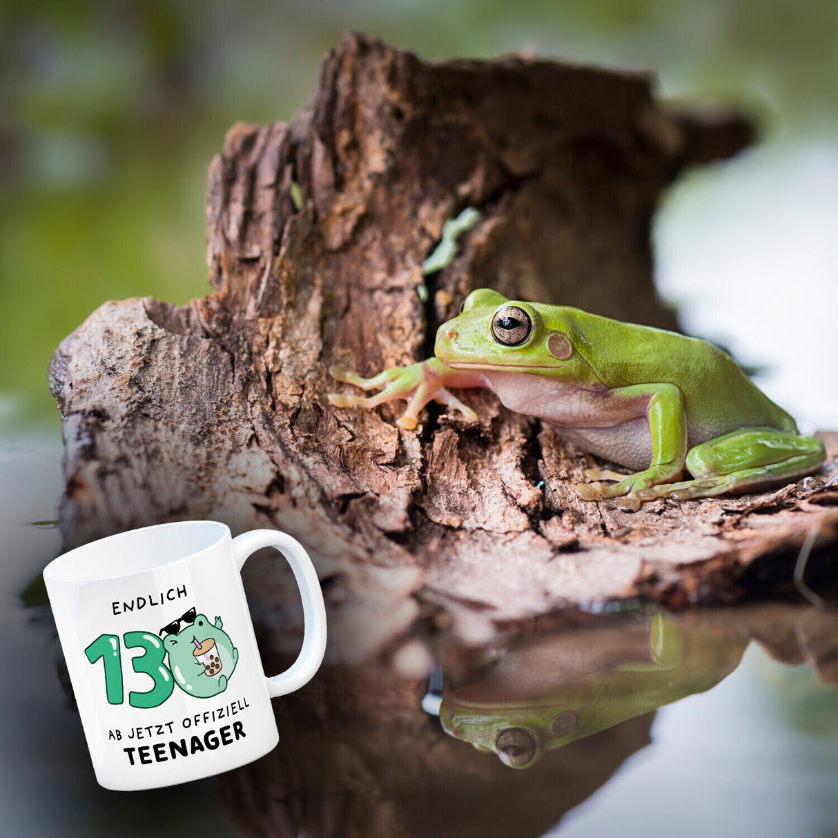 Jelly & Friends Frosch Kaffeebecher mit Spruch Endlich 13 Ab jetzt offiziell Teenager